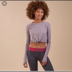 gymshark drawstring crop top